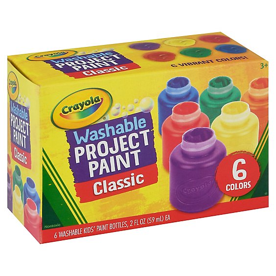 Crayola Kids Paint Washable Classic Colors Bottles - 6 Count - Safeway